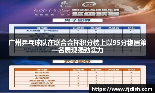 广州乒乓球队在联合会杯积分榜上以95分稳居第一名展现强劲实力
